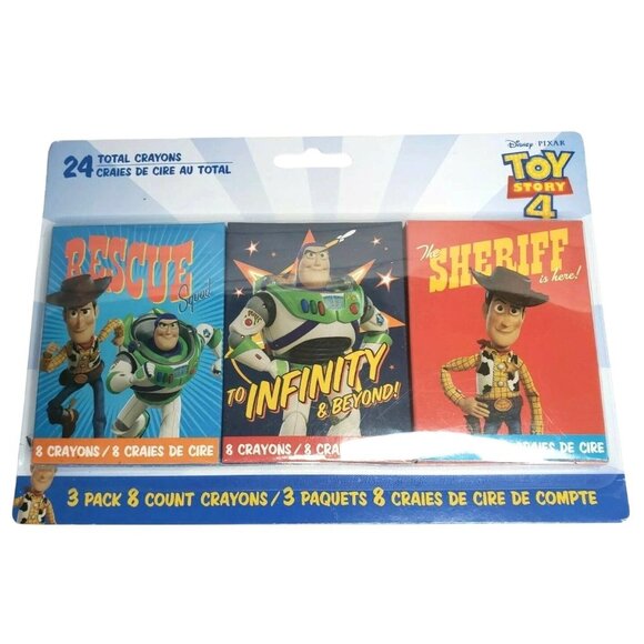 Disney Toy Story 4 Giant 3-Pack Crayons – 24 Total Crayons Featuring Favorite - Picture 1 of 7